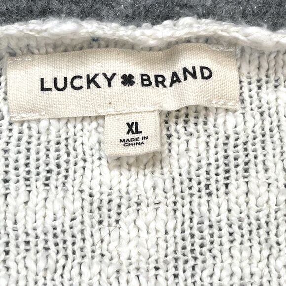 Lucky Brand Americana Flag Sweater Womens Size XL Cotton Blend Preppy Patriotic - Picture 4 of 9